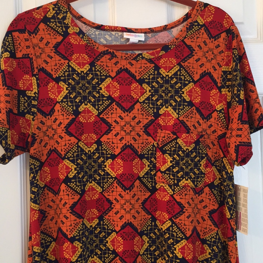 LLR Carly Swing Dress Aztec Print w/High Low Hem Sz M-NWT